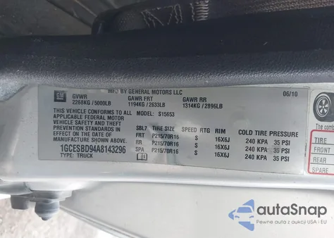 2010 Chevrolet Colorado Work Truck from USA, damaged, VIN 1GCESBD94A8143296